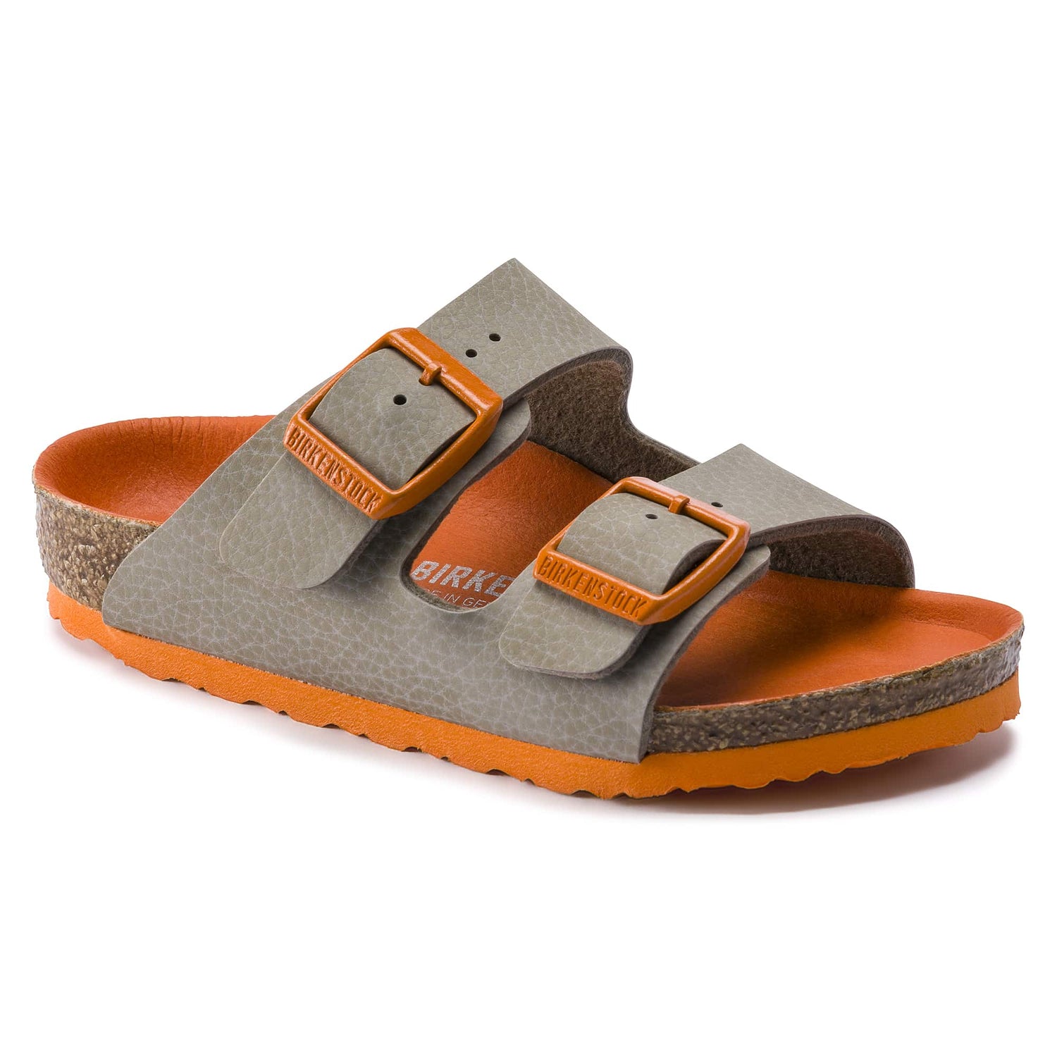 Birkenstock Beige Arizona Kids Birko-Flor Sandal right pair view