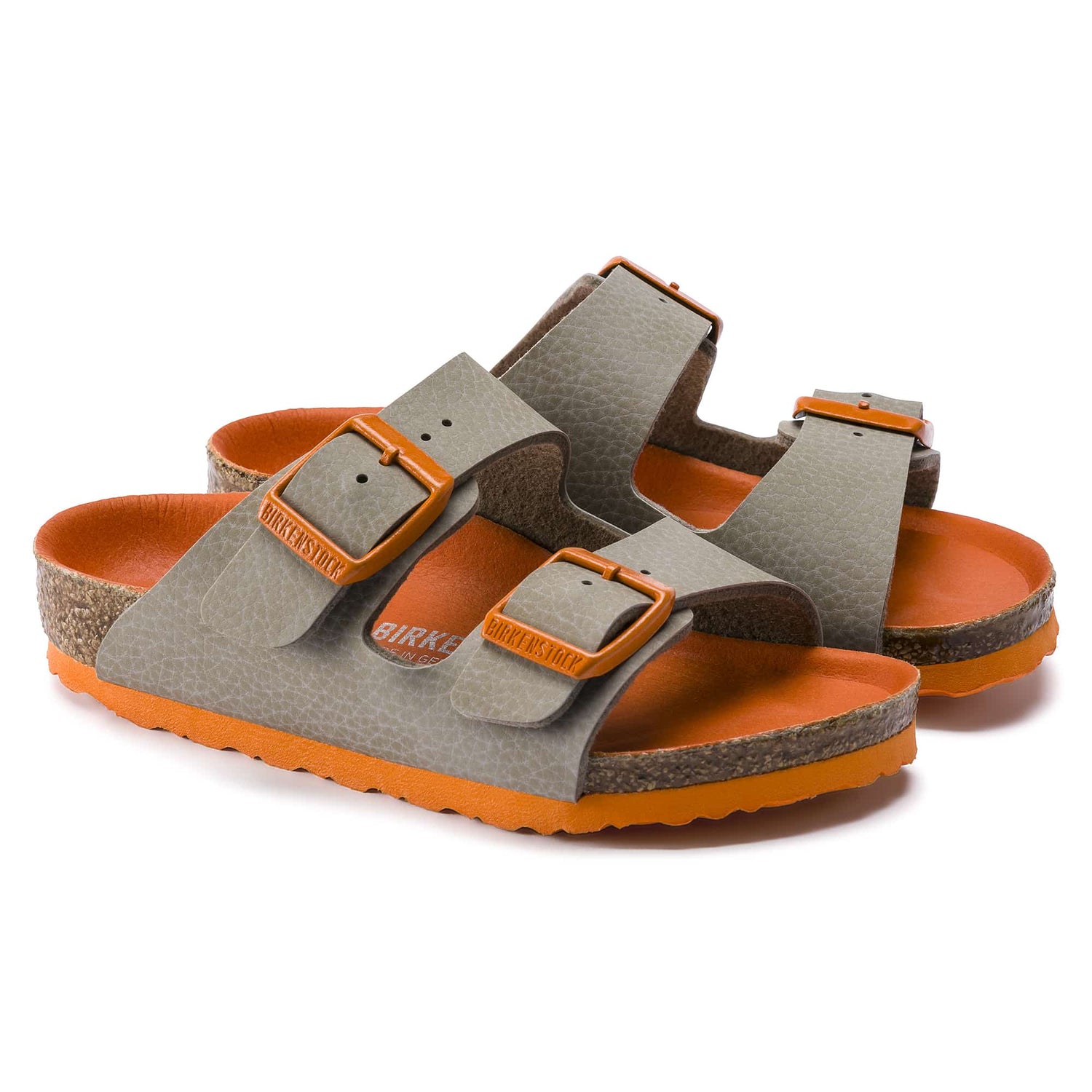 Birkenstock Beige Arizona Kids Birko-Flor Sandal pair