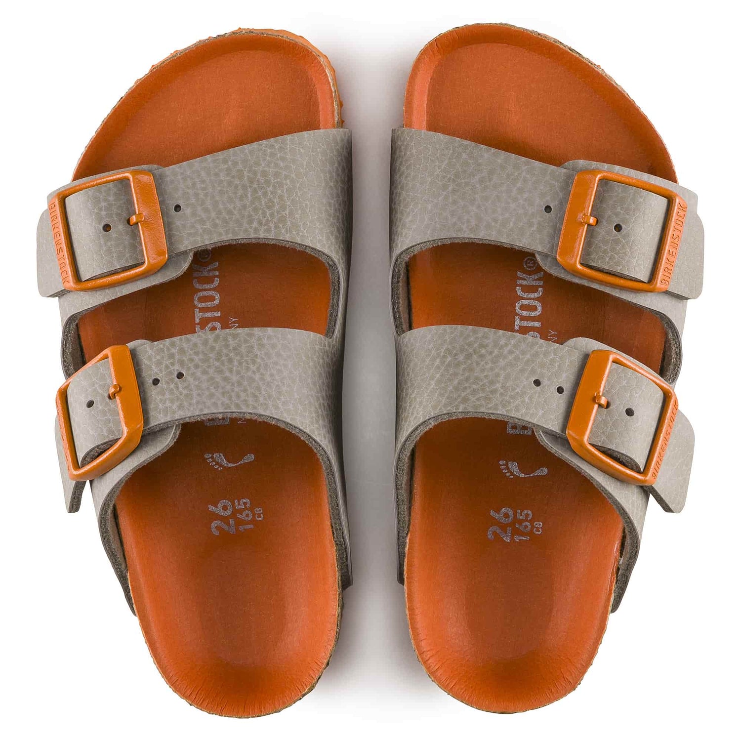 Birkenstock Beige Arizona Kids Birko-Flor Sandal pair view