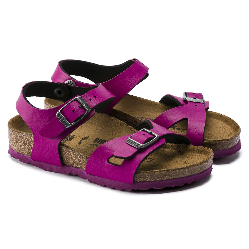 Birkenstock Pink Rio Kids Birko-Flor Sandal pair