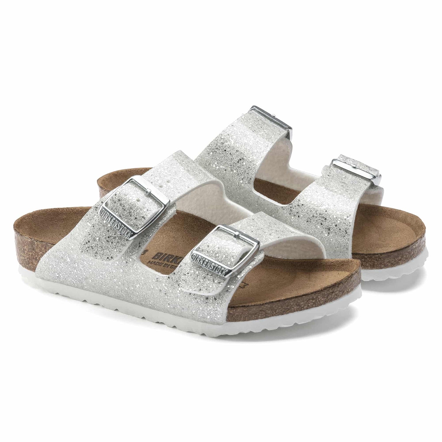 Birkenstock Sparkle White Cosmic Sparkle White Arizona Kids Birko-Flor