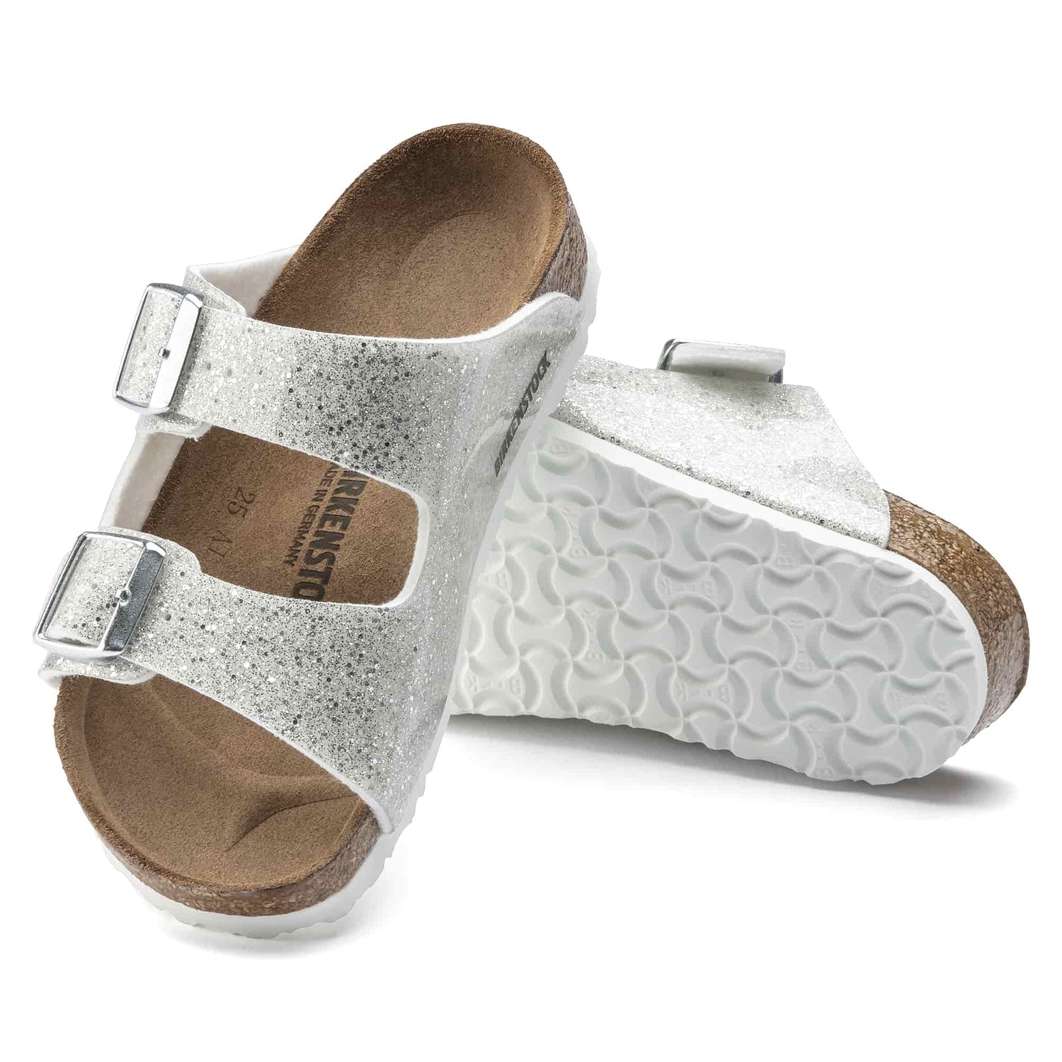 Birkenstock Sparkle White Cosmic Sparkle White Arizona Kids Birko-Flor Sole 