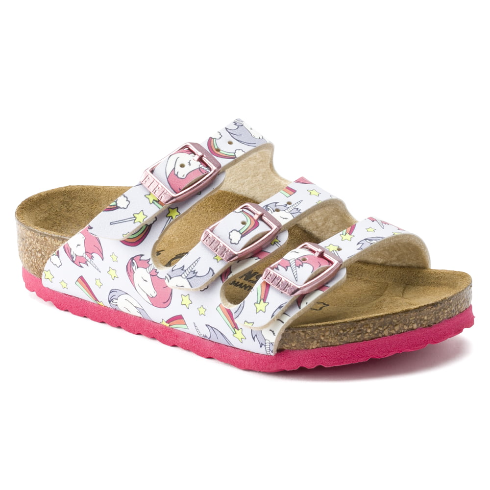 Birkenstock Unicorn Pink Florida Kids Birko-Flor front side view