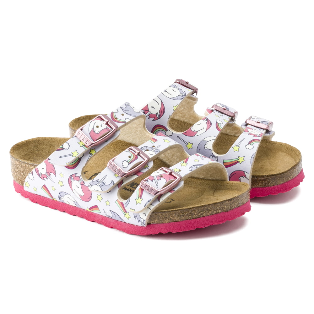 Birkenstock Unicorn Pink Florida Kids Birko-Flor Pair View