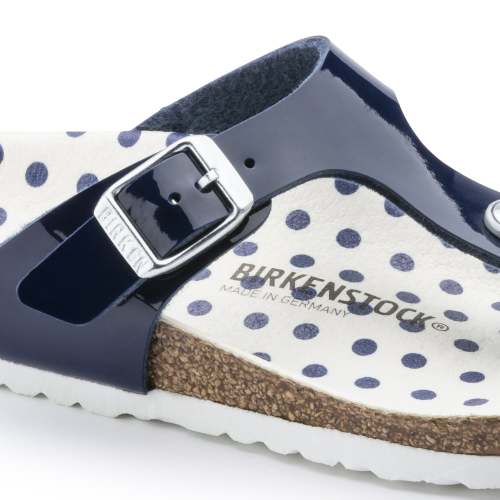 Birkenstock Nautical Dots Navy Gizeh Kids BS Birko-Flor Closeup