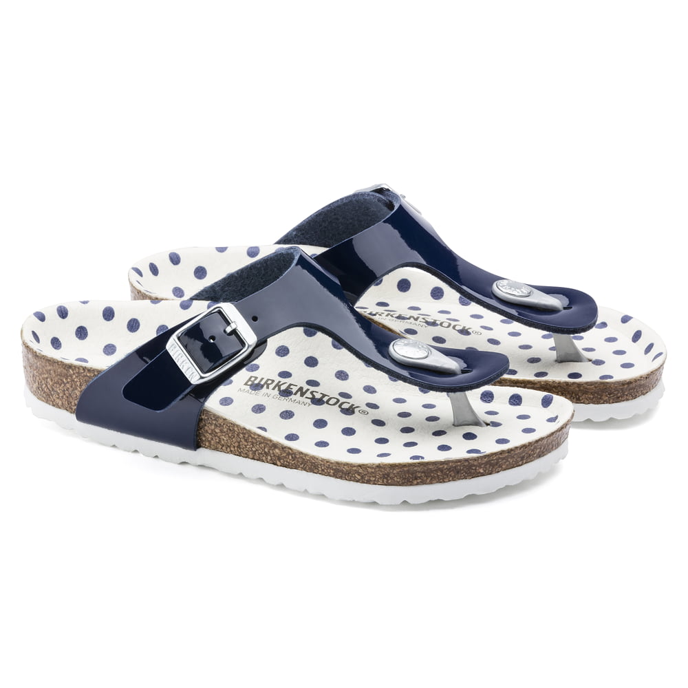 Birkenstock Nautical Dots Navy Gizeh Kids BS Birko-Flor Pair View