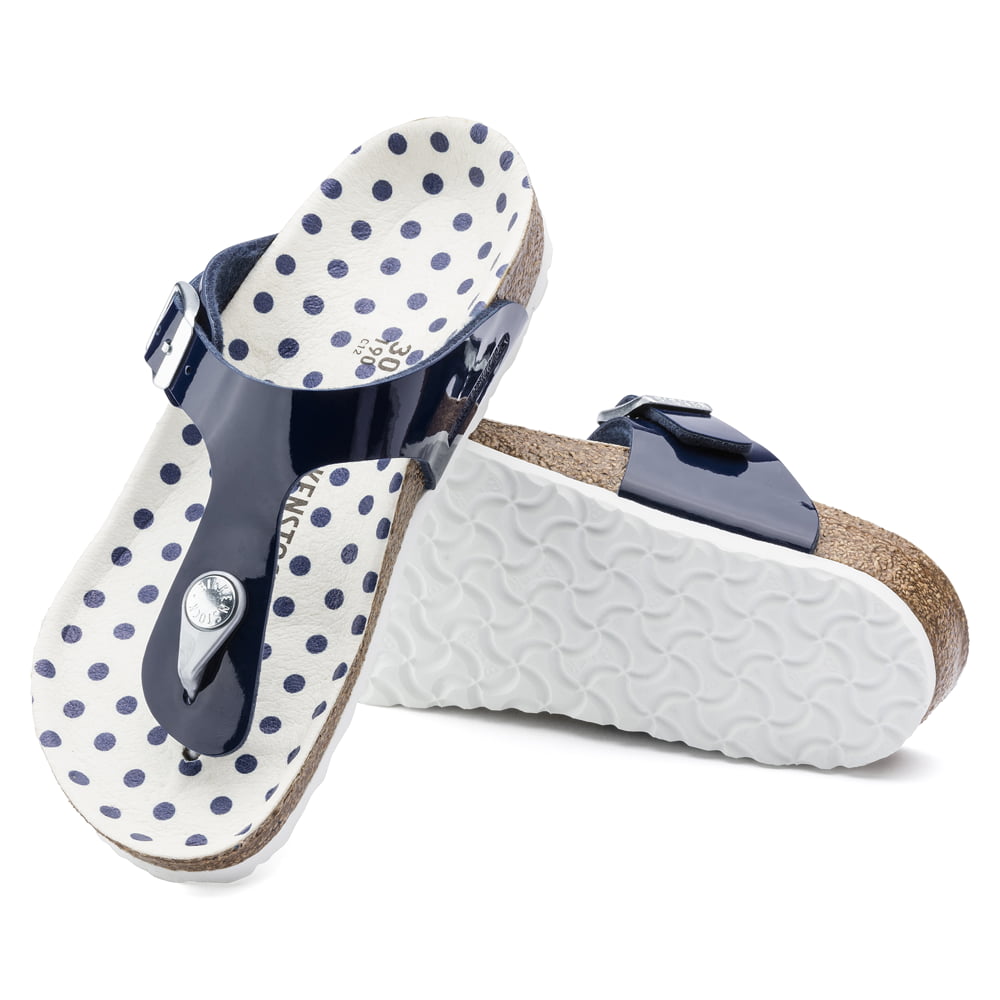 Birkenstock Nautical Dots Navy Gizeh Kids BS Birko-Flor Sole View