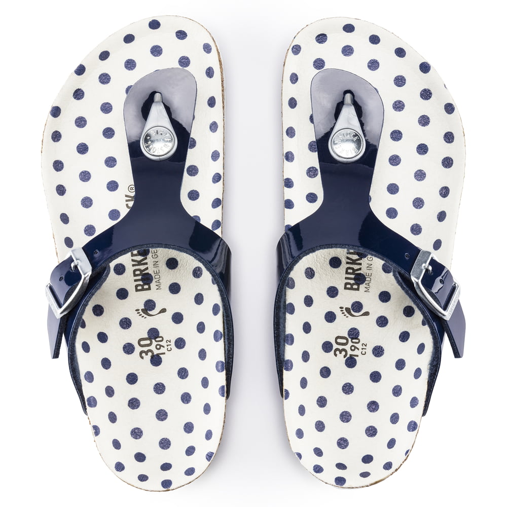 Birkenstock Nautical Dots Navy Gizeh Kids BS Birko-Flor Top View