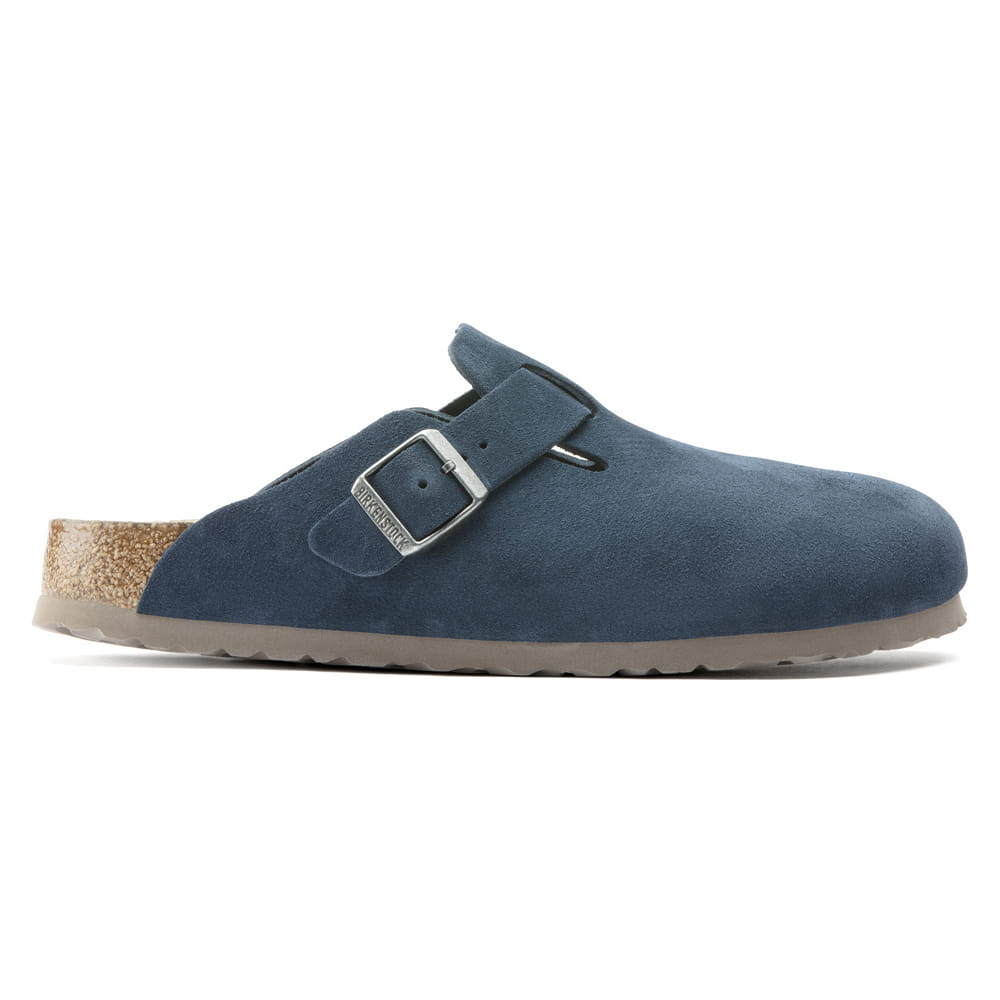 Birkenstock Navy Boston Soft Footbed Suede Leather