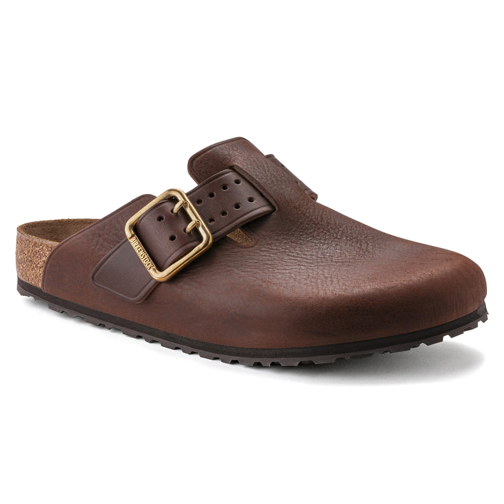 Birkenstock Boston Brown Bold Gap Natural Leather - Birkenstock India