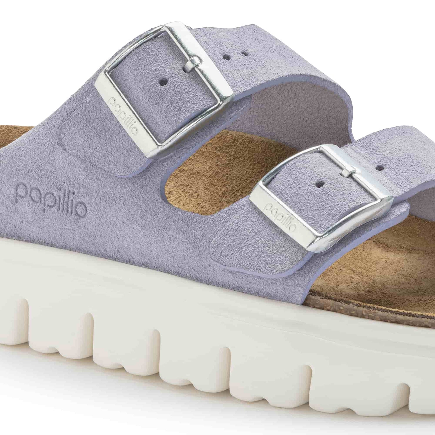 Chunky Suede Leather Sandal - Birkenstock Arizona in Purple Fog