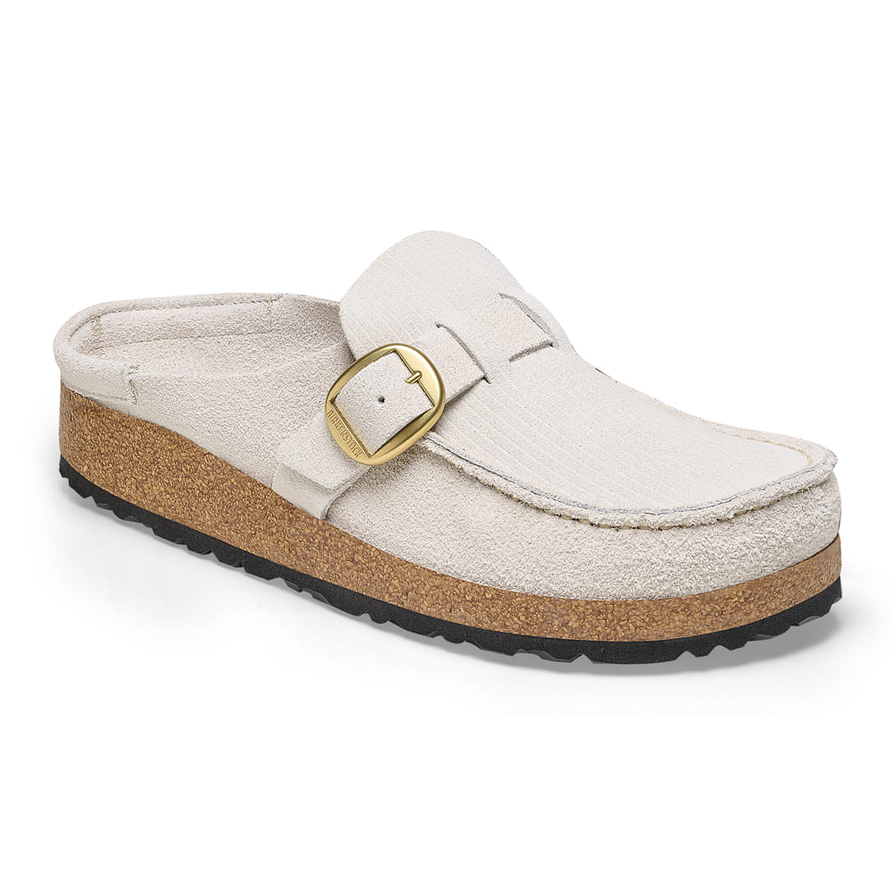 Shop Birkenstock White/Corduroy Antique White Buckley Suede Embossed clog 