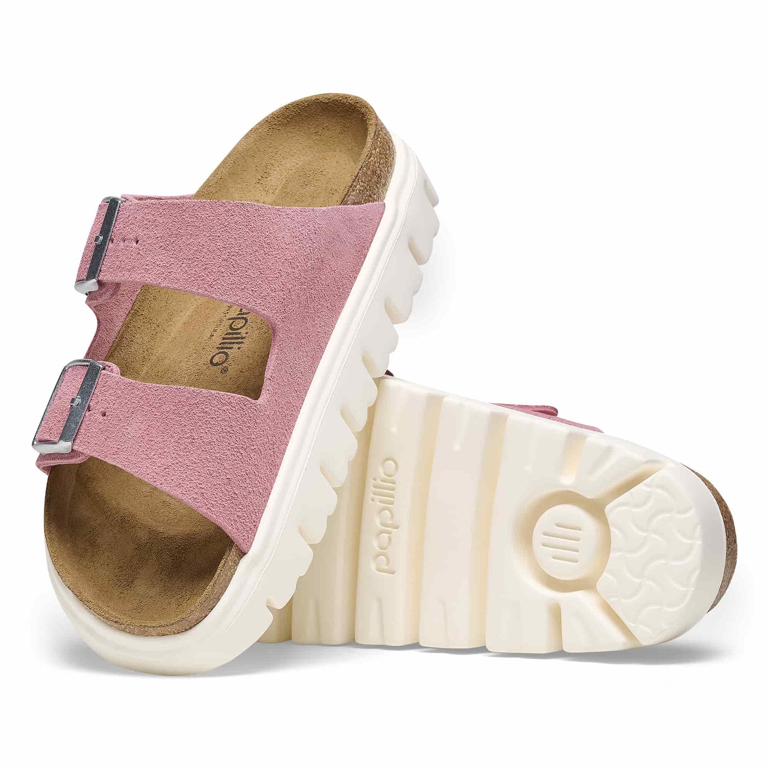 Birkenstock Arizona Chunky pink Suede Leather Sole