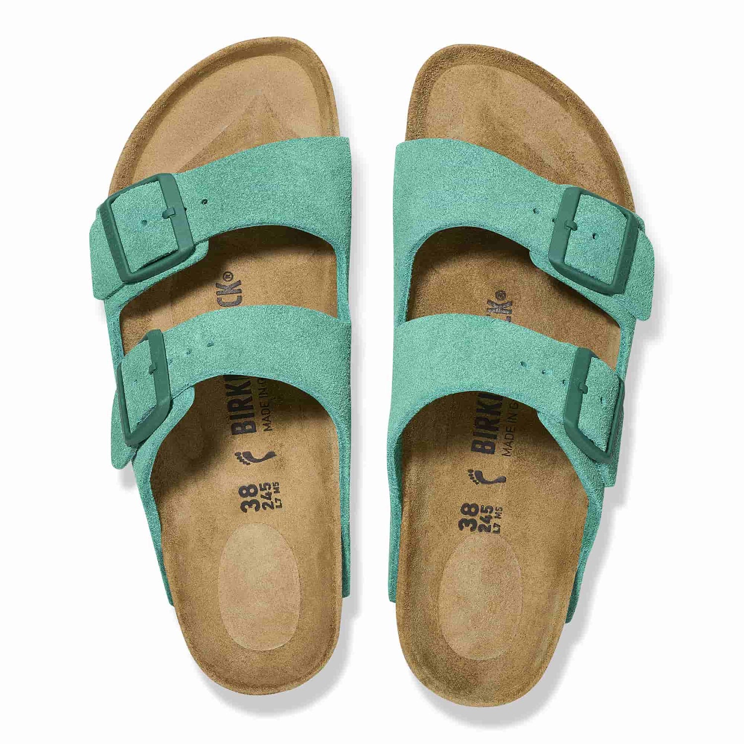 Birkenstock Arizona Green Suede Leather Sandal Top Look