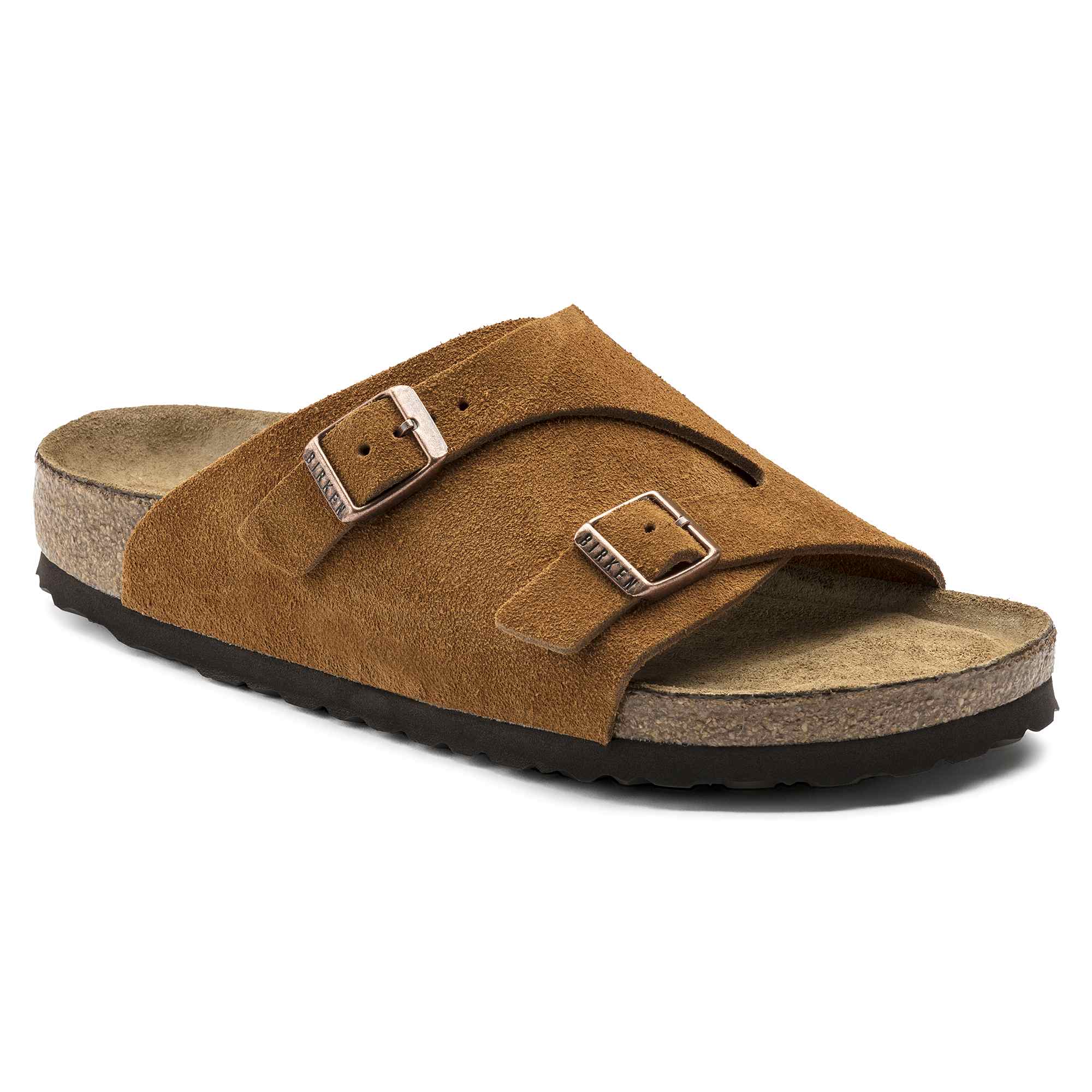 BIRKENSTOCK Zurich Suede Leather Sandal - Brown