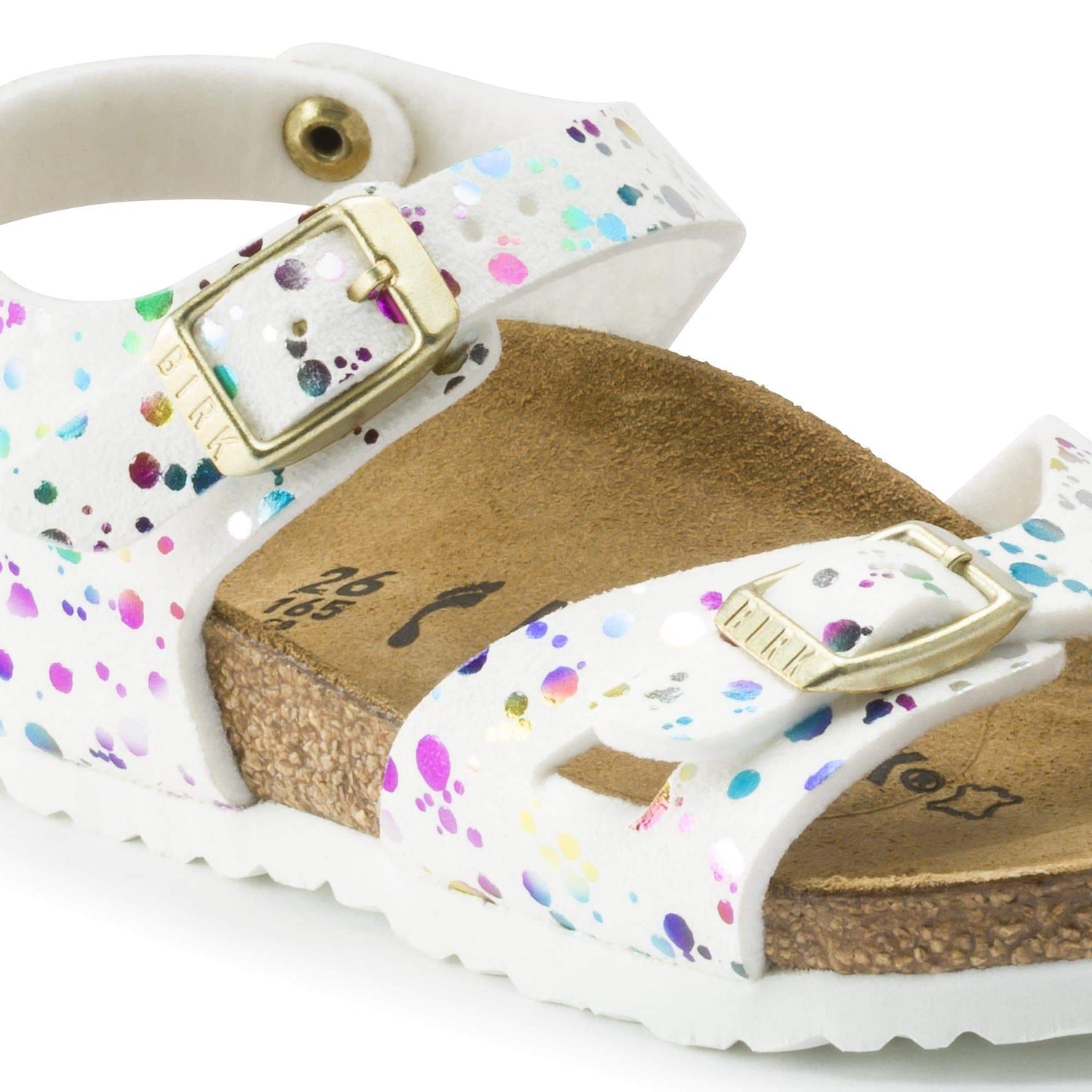 Birkenstock Confetti White Rio Kids Synthetics Close Up