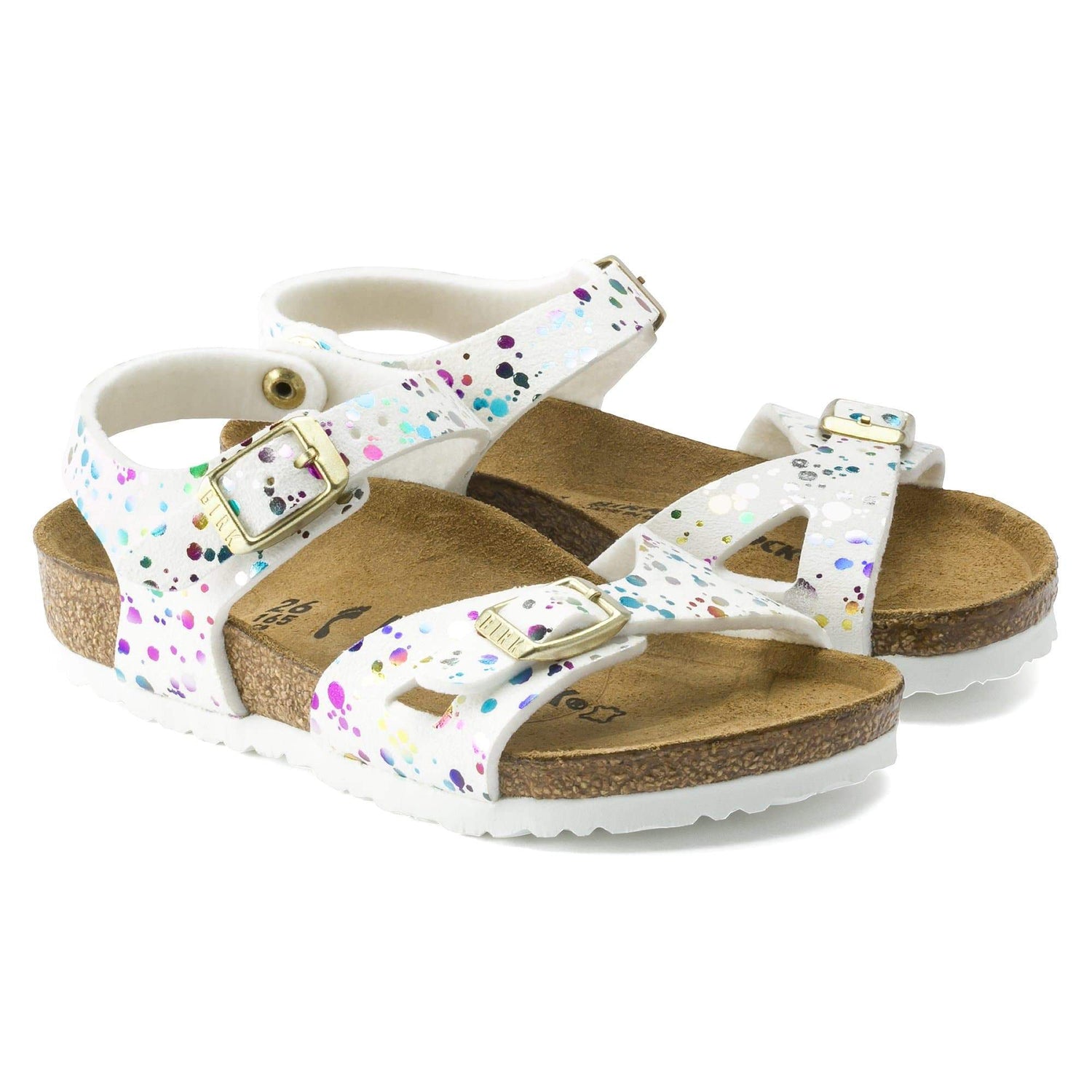 Birkenstock Confetti White Rio Kids Synthetics Complete View