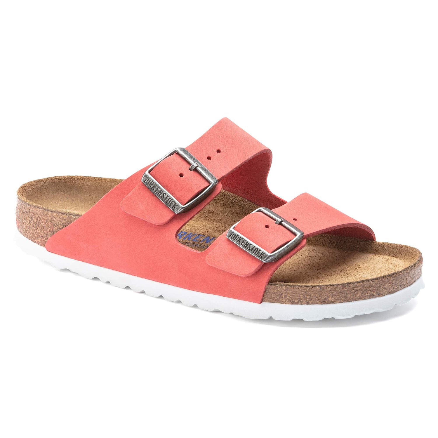 BIRKENSTOCK Arizona Nubuck Leather Coral Sandal