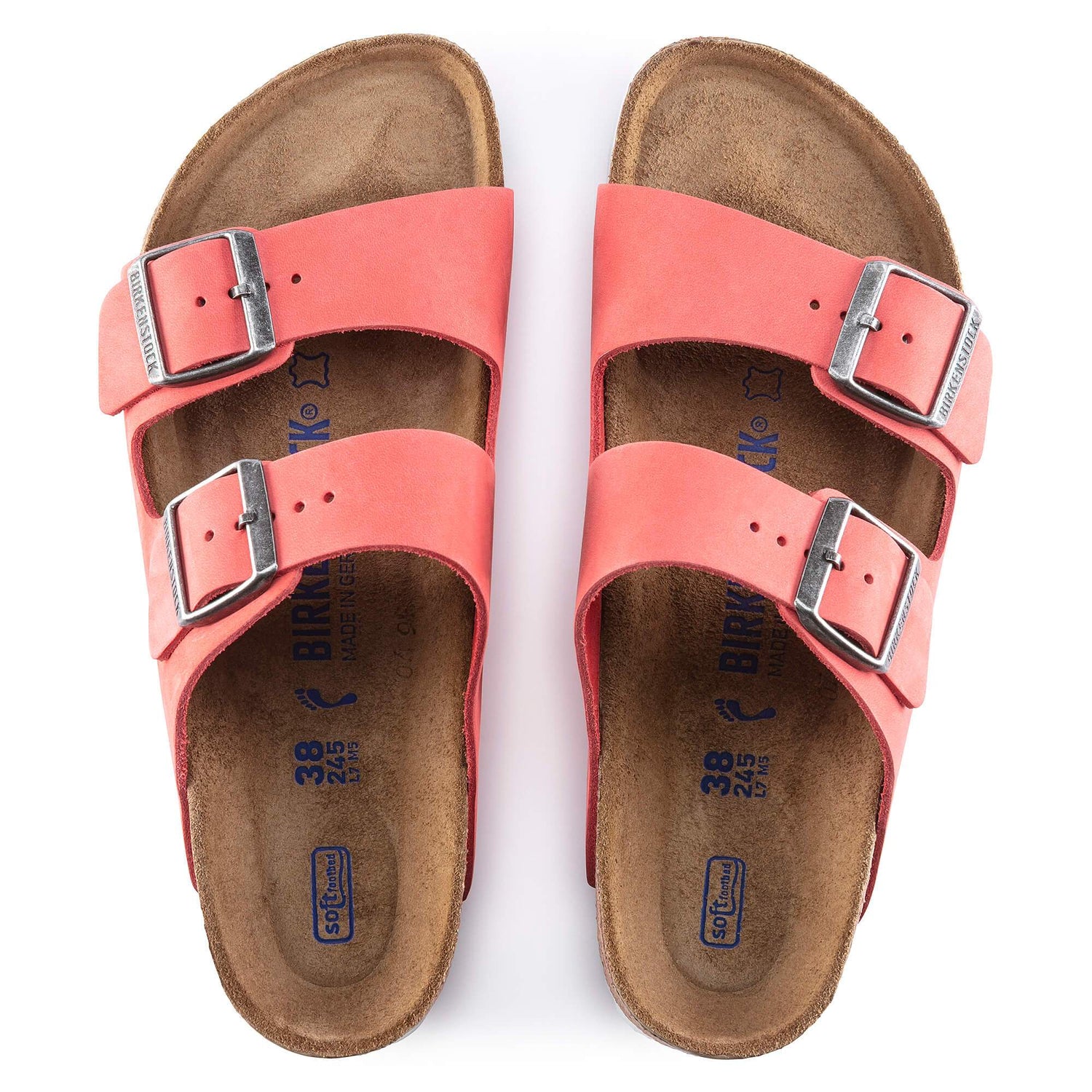 Arizona Nubuck Leather Coral - BIRKENSTOCK