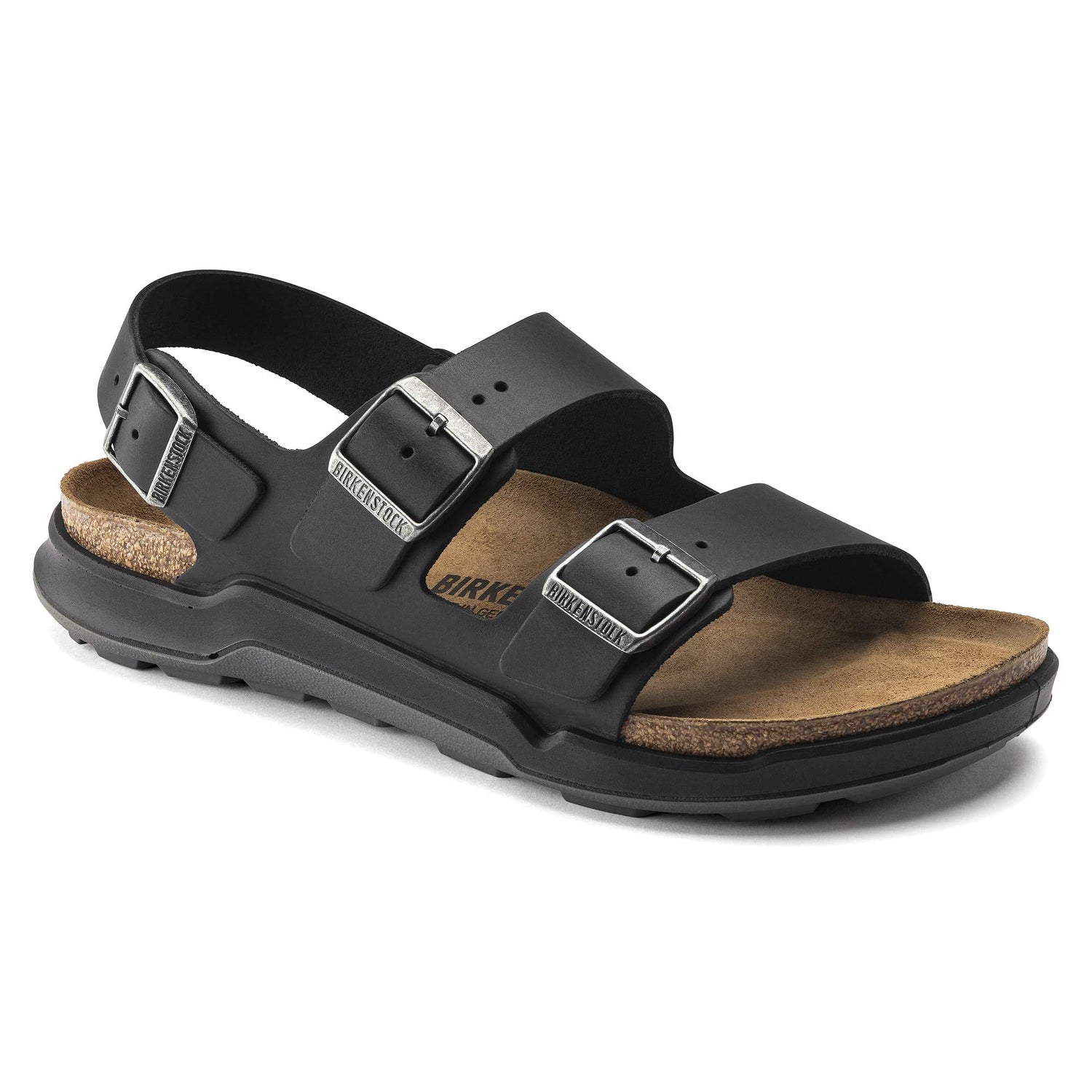 BIRKENSTOCK Rugged Oiled Leather Black Sandal