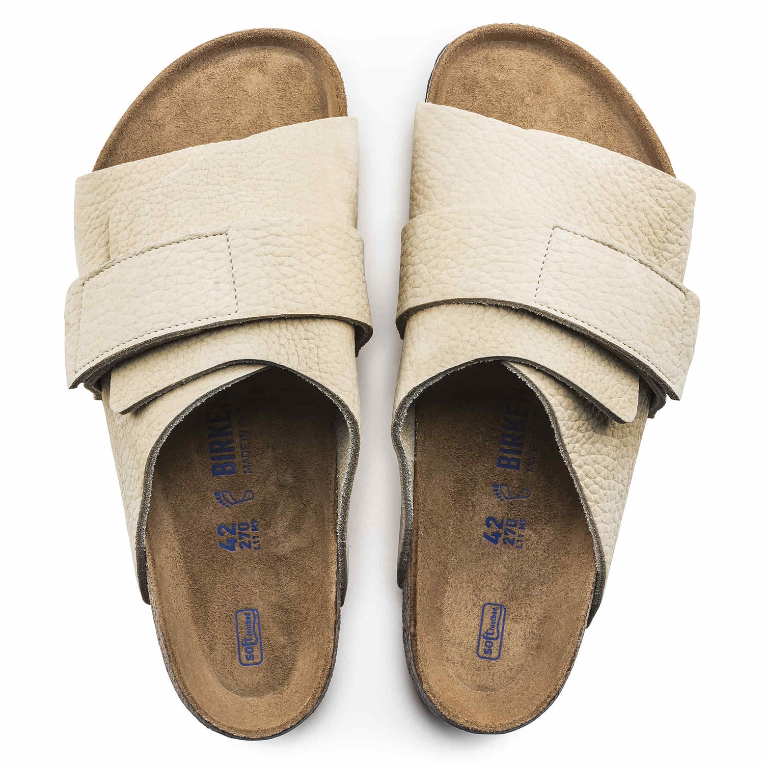 Birkenstock Beige/Desert Buck Almond Kyoto Soft Footbed Nubuck Leather Sandal Top look