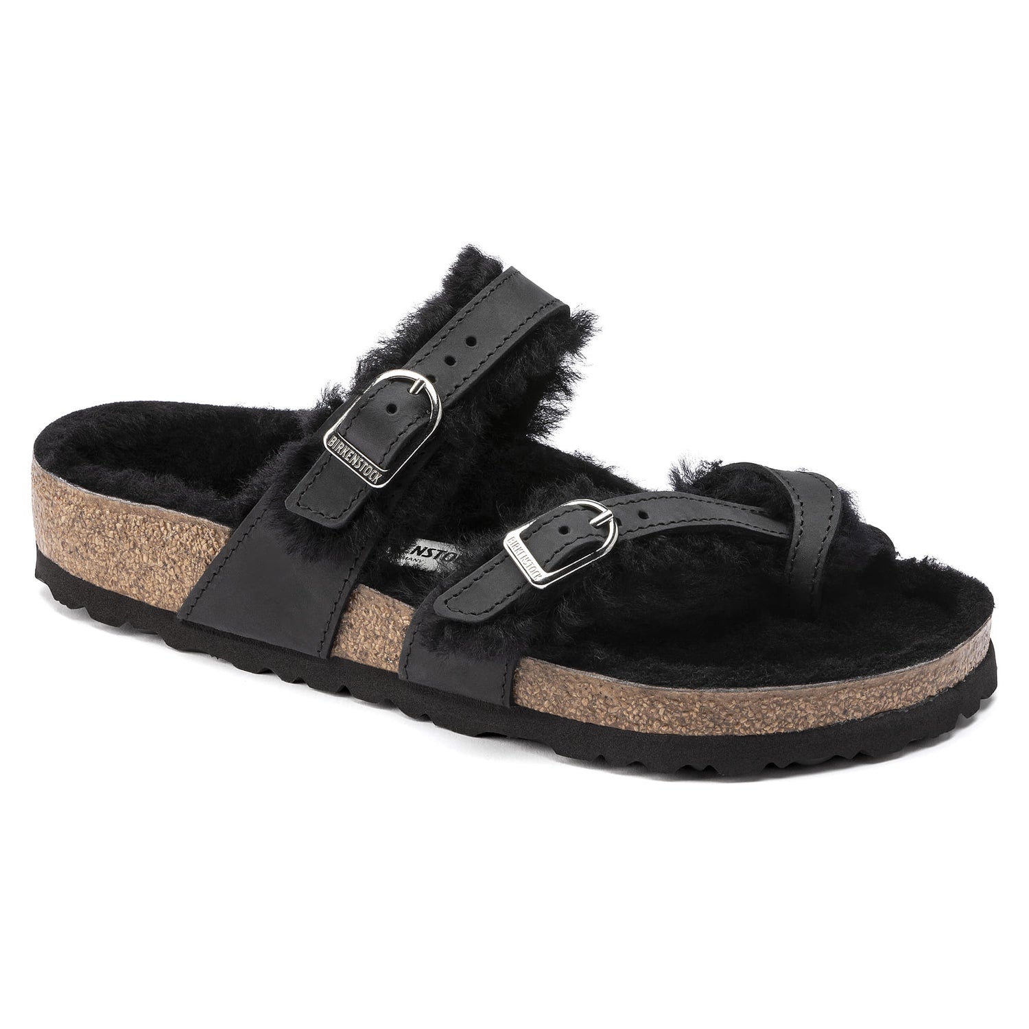 Mayari Shearling Oiled Leather Sandal