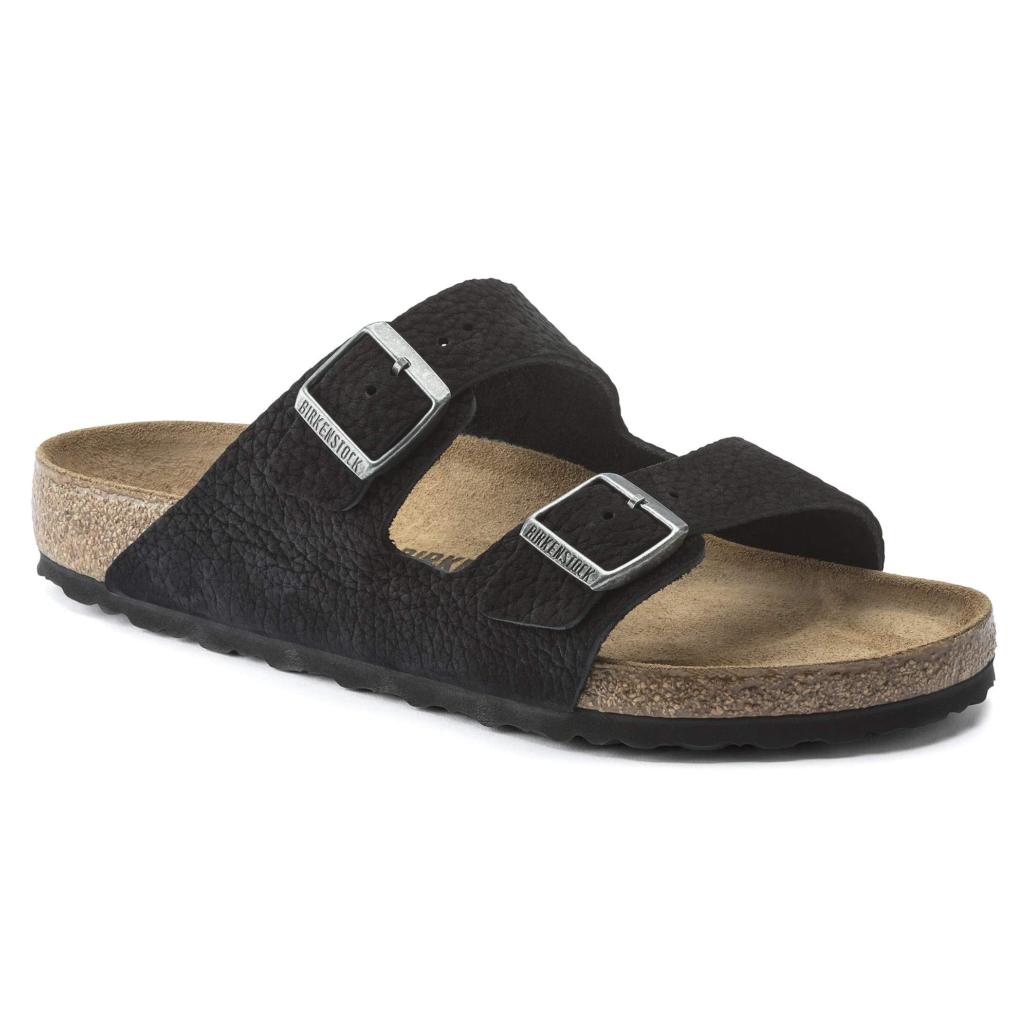 BIRKENSTOCK Arizona Nubuck Leather Sandal Black Brown Gray