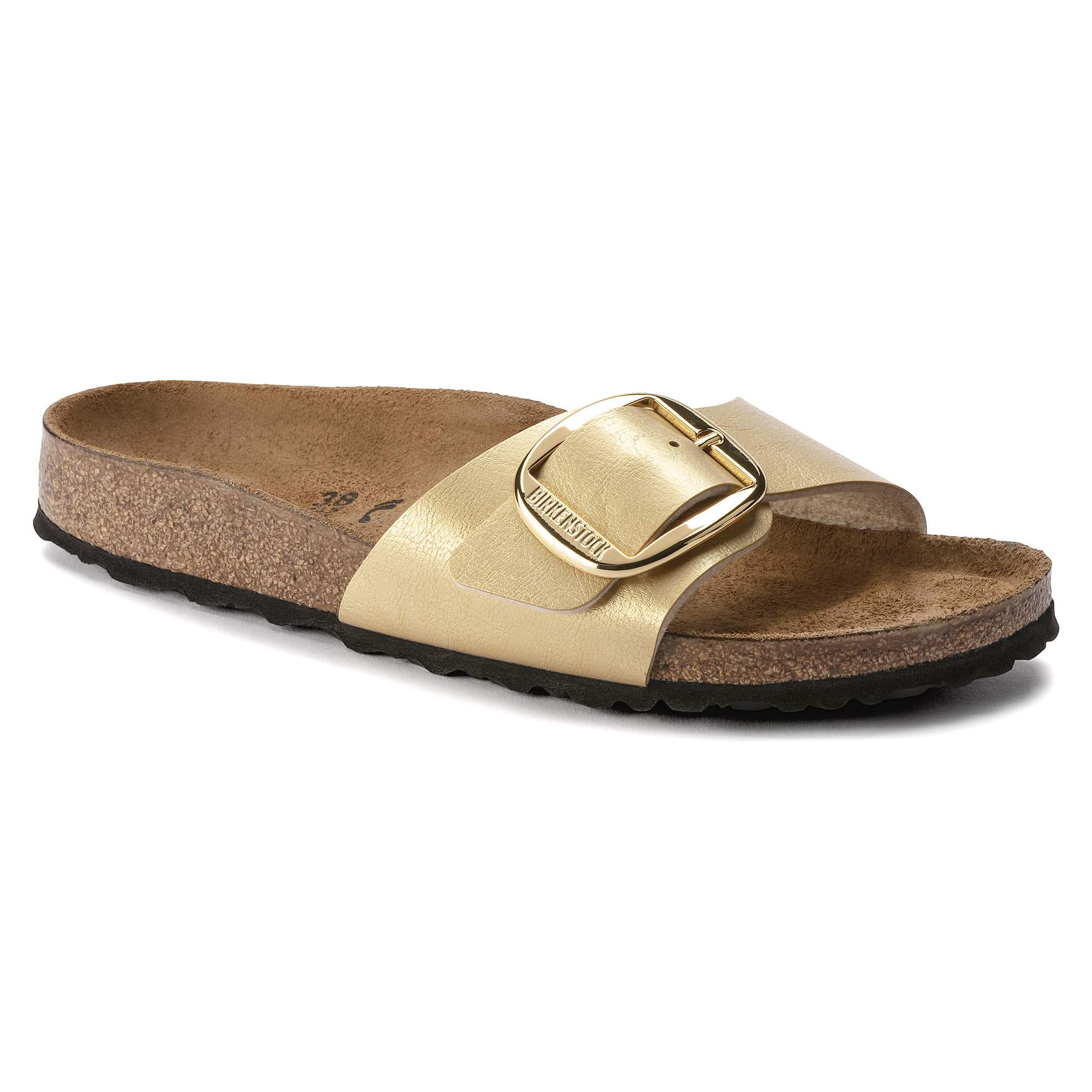 Birkenstock madrid big buckle best sale washed metallic rose gold