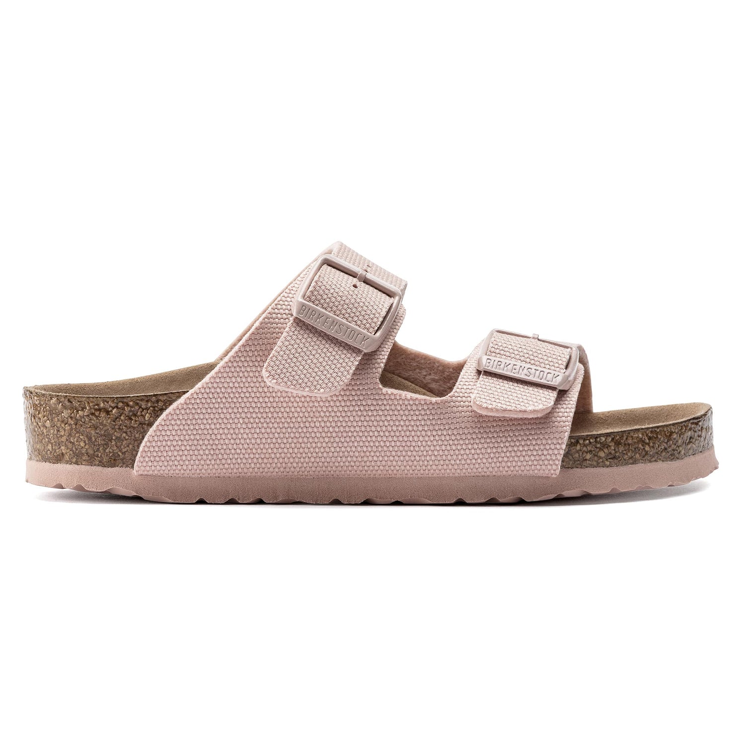 Birkenstock Arizona Kids Vegan Soft pink Textile Sandal Side Look