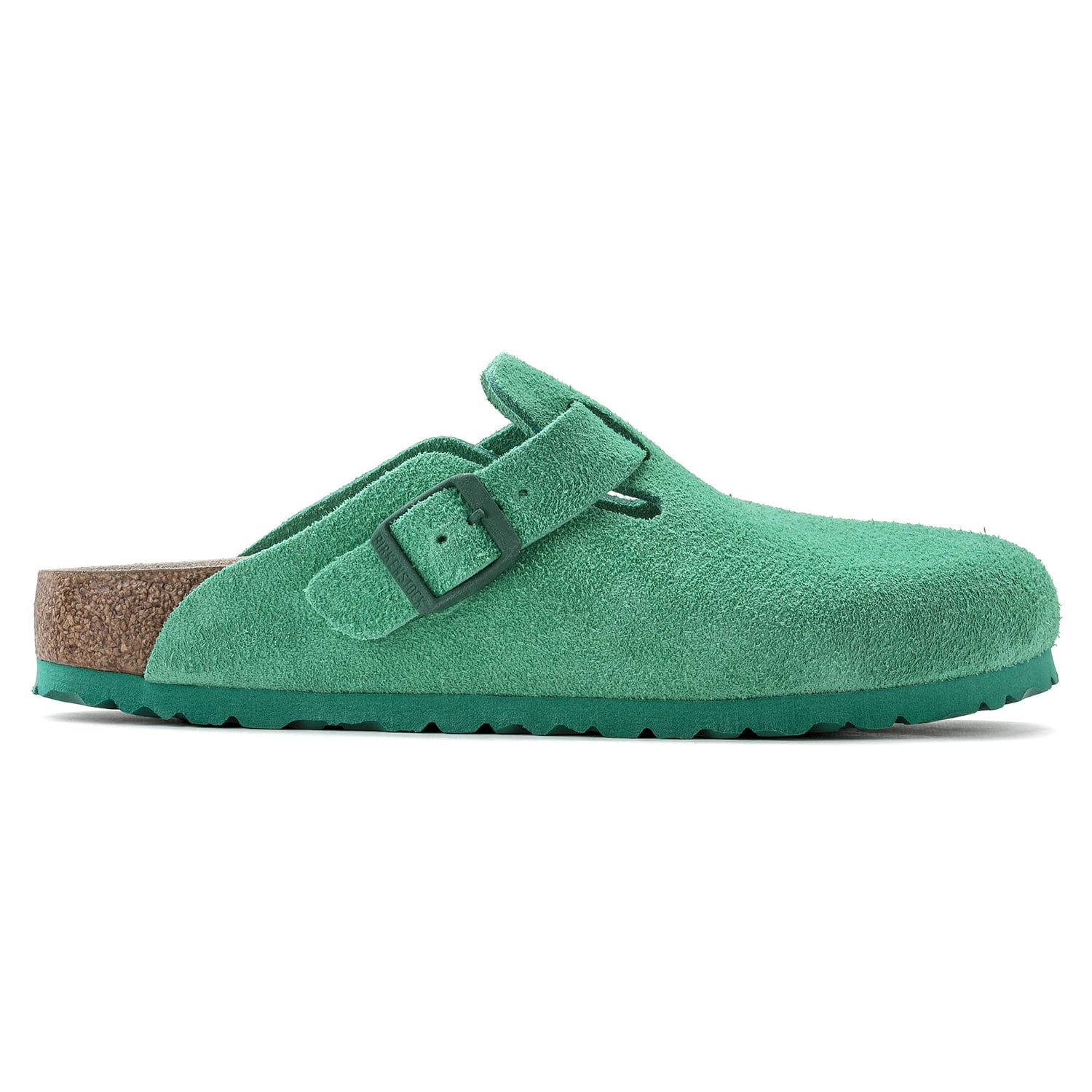 Birkesntock Green/Bold Green Boston Suede Leather Clog Side look