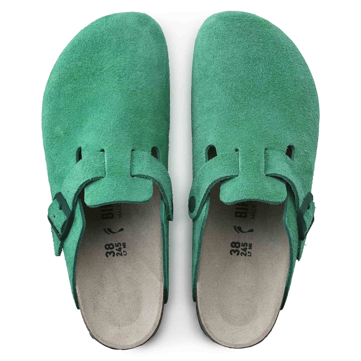 Birkesntock Green/Bold Green Boston Suede Leather Clog top look