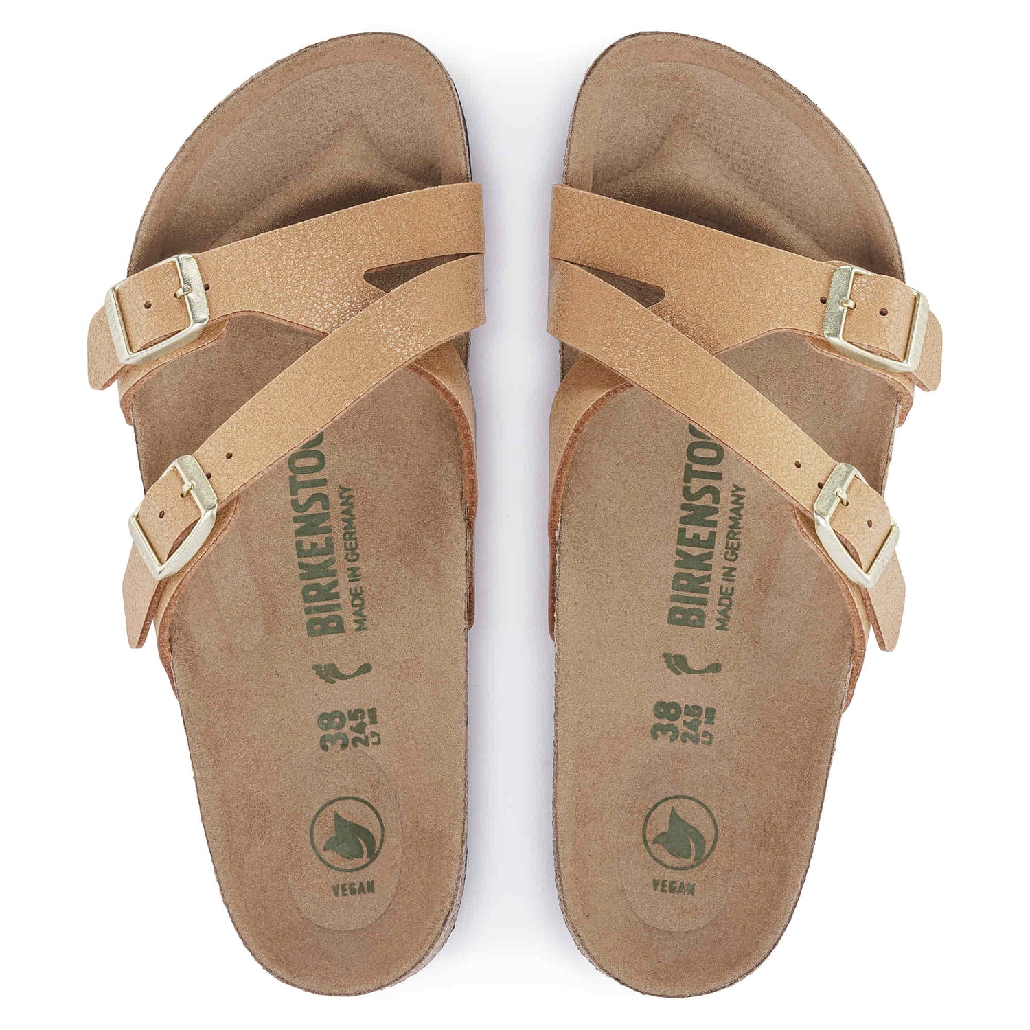 Birkenstock Yao Vegan Birko-Flor brown Nubuck Sandal Top Look