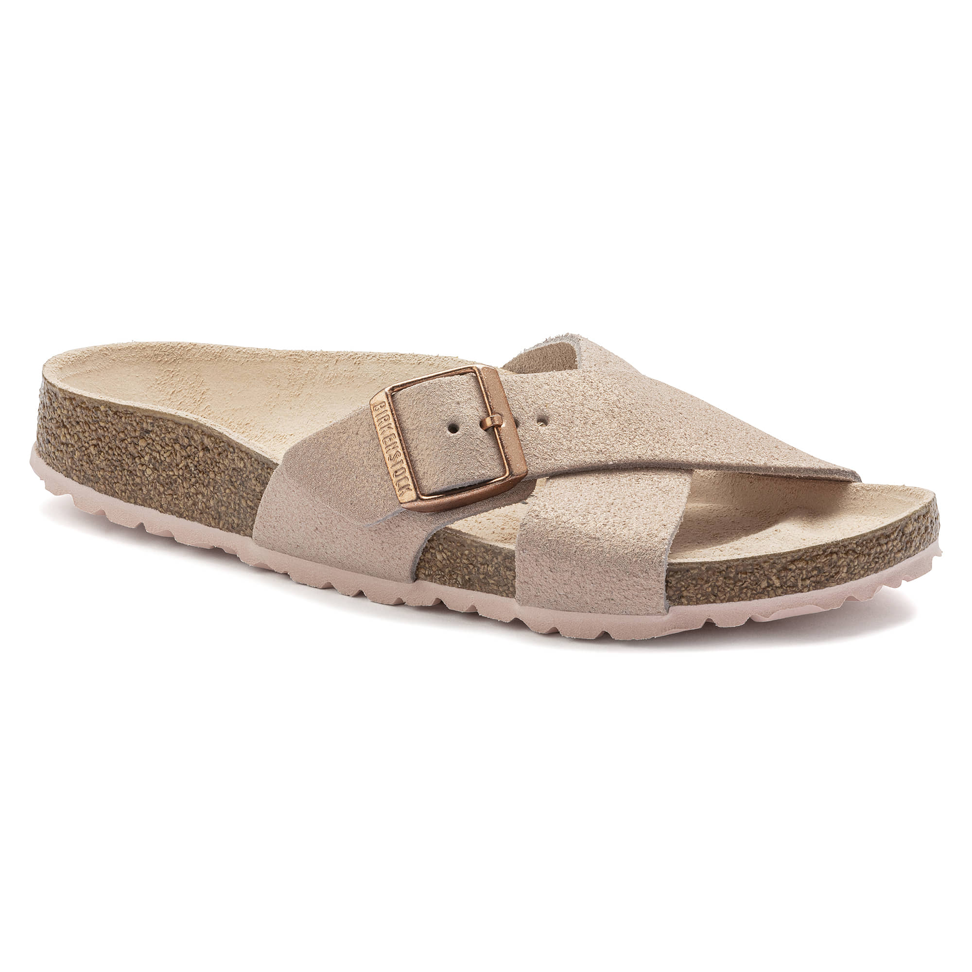 Birkenstock siena big buckle best sale washed metallic rose gold