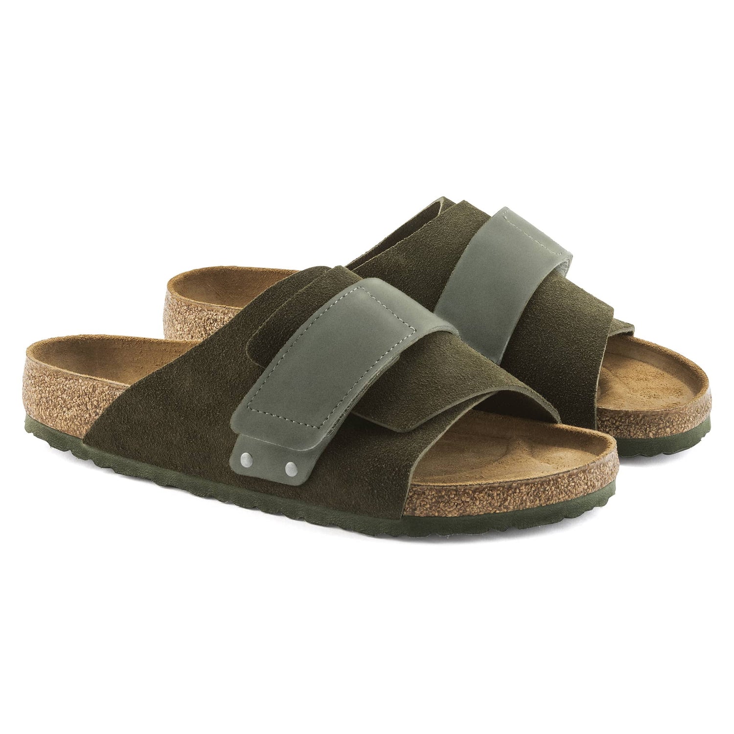 Birkenstock Kyoto Green Suede Leather Pair