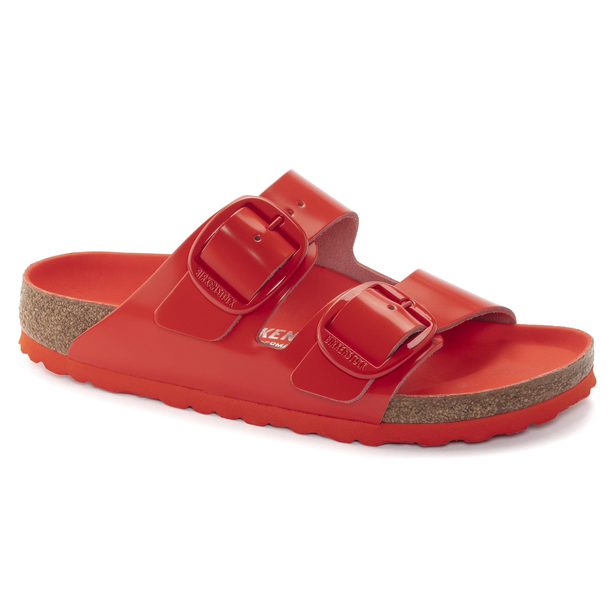 Red plastic online birkenstocks