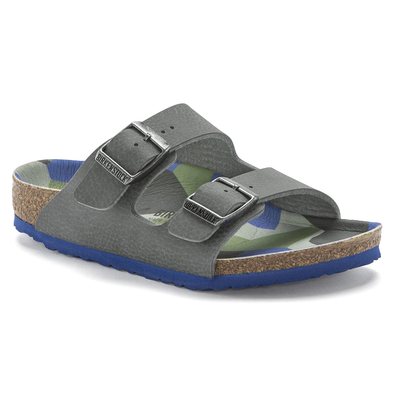 BIrkenstock Gray/Desert Soil Camo Gray Arizona Kids Birko-Flor Sandal