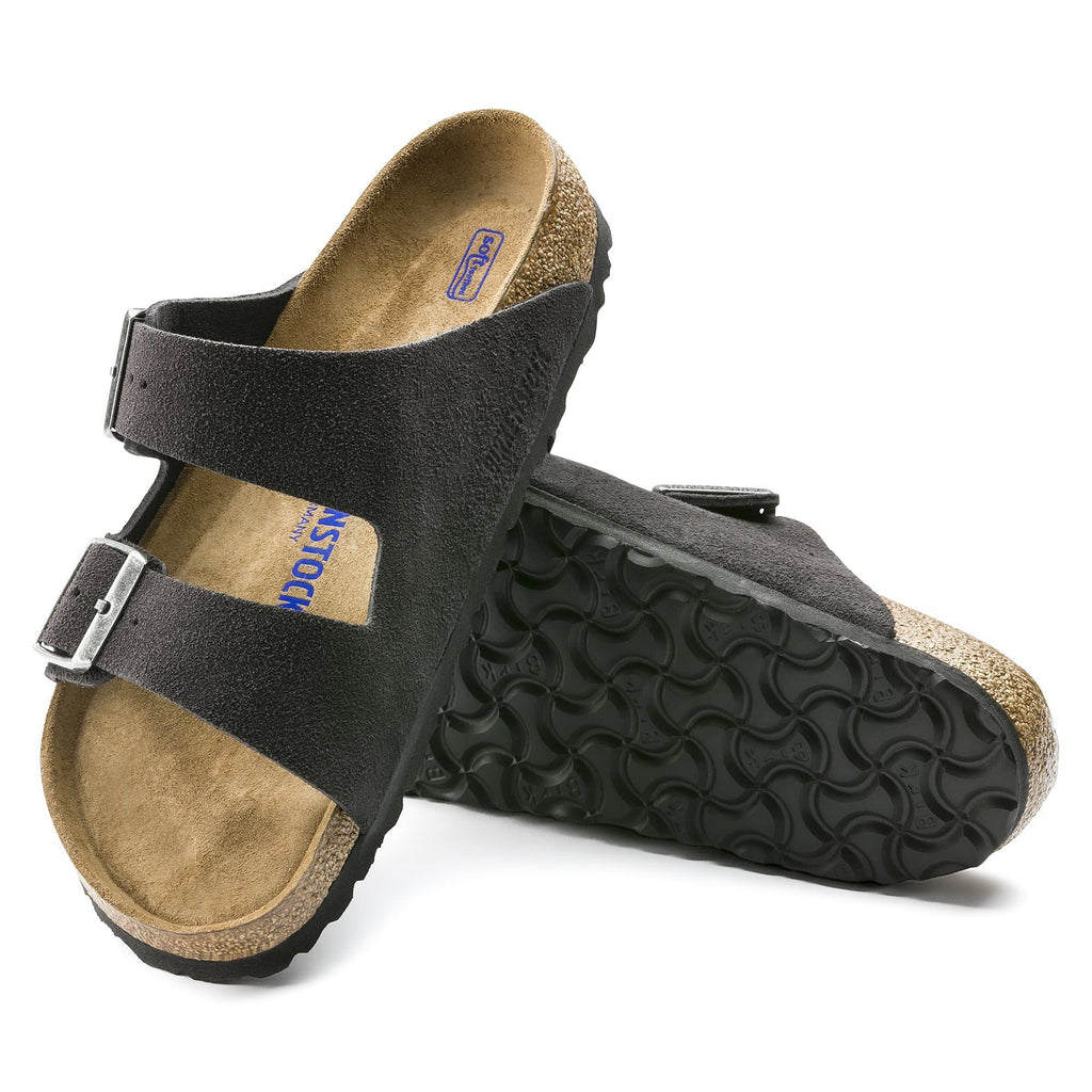 BIRKENSTOCK Arizona Soft Footbed Suede Leather Sandal Velvet Grey