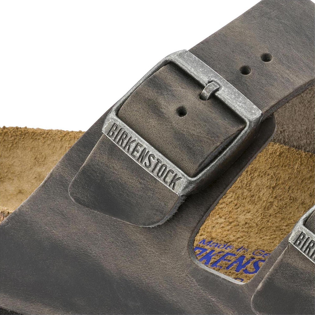 BIRKENSTOCK Arizona Soft Footbed Oiled Leather Sandal - Iron