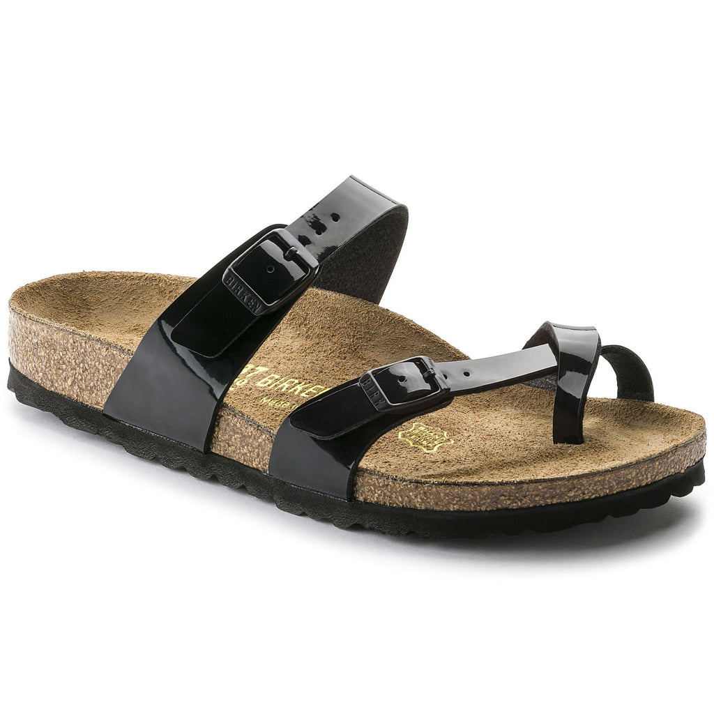 Black patent 2025 leather birkenstock sandals