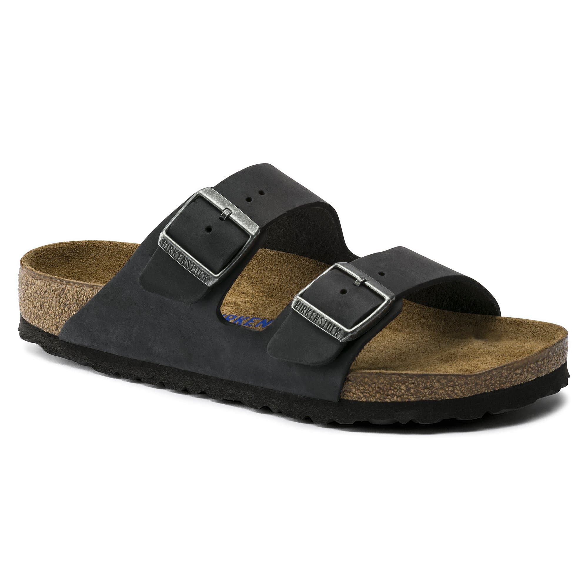 BIRKENSTOCK Arizona Soft Footbed Oiled Nubuck Leather Sandal Black