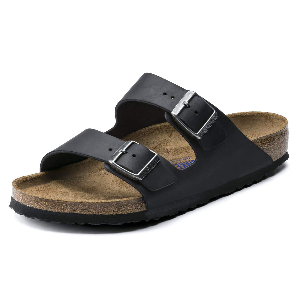 BIRKENSTOCK Arizona Soft Footbed Oiled Nubuck Leather Sandal - Black