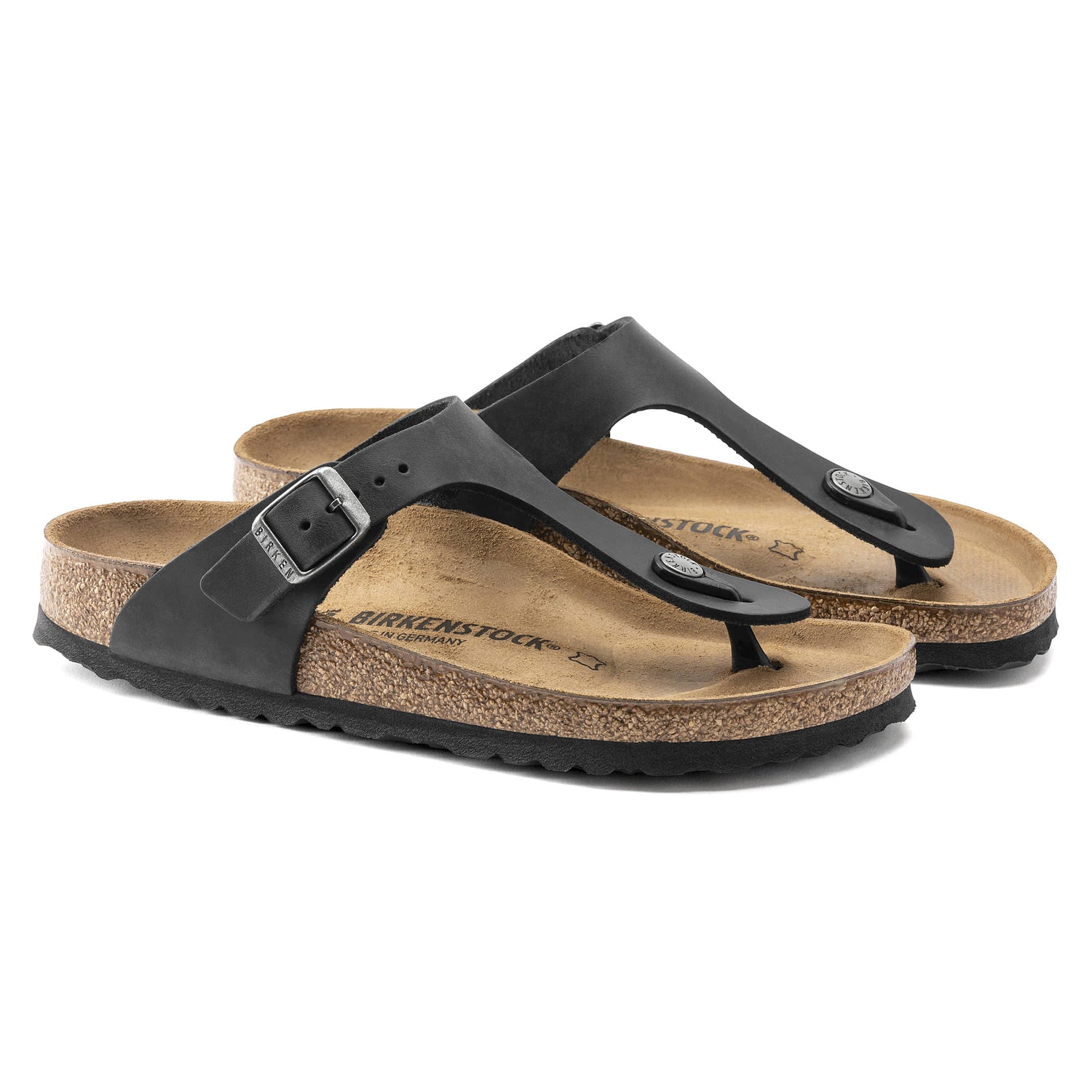 Best Birkenstock black Gizeh Oiled Leather sandal